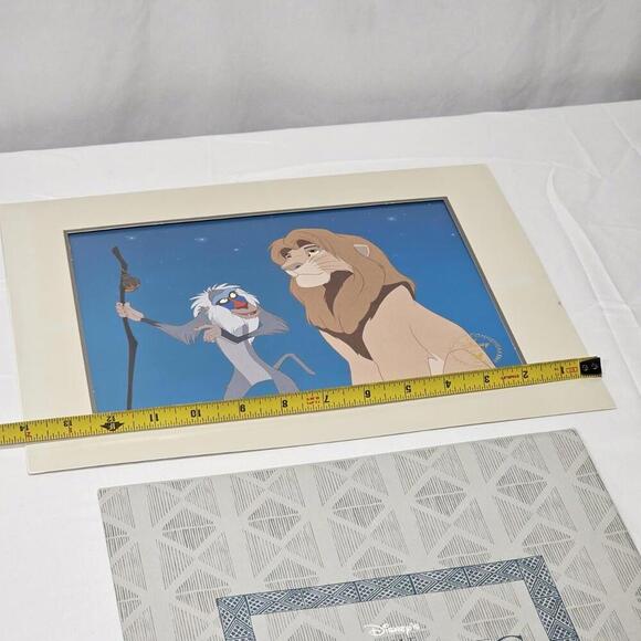 Vintage 1995 The Lion King 11x14 Lithograph Disney Store Exclusive SIMBA RAFIKI - Picture 7 of 8